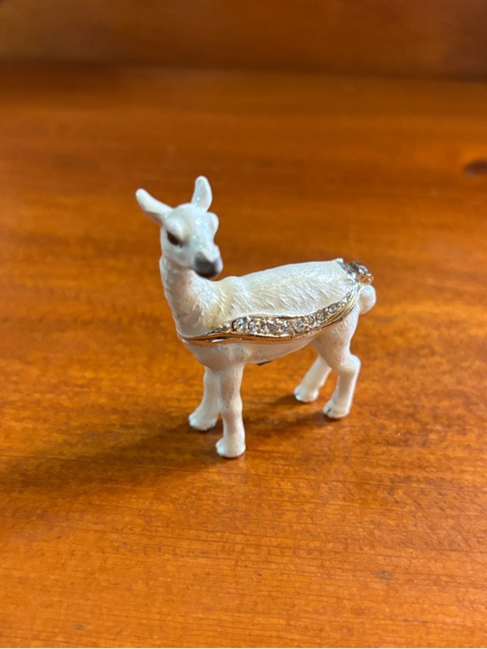 Llama Trinket Box with Rhinestones
